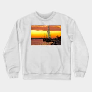 Artistic Tall Ship at Sunrise Crewneck Sweatshirt